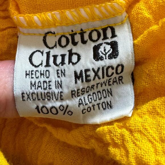 Vintage 90s Y2K Cha Cha Ruffled Bright Yellow Cropped Blouse Size XL - Picture 4 of 5